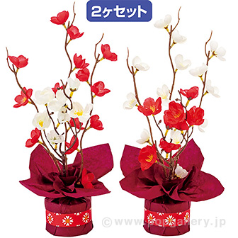 梅アレンジペアラッピング（2個1セット）