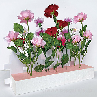 ミックスローズ垣根アレンジ