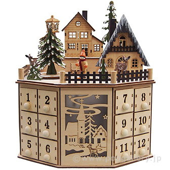 LEDウッドアドベントカレンダー