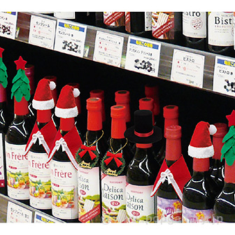 クリスマスボトルリース