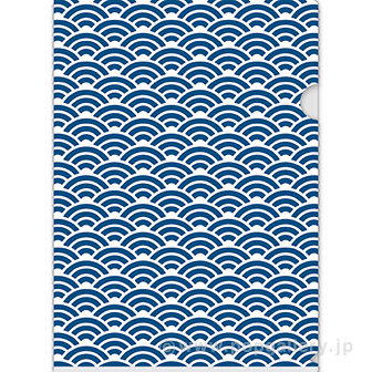 A4クリアファイル 和柄（青海波）