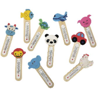 楽しく色ぬりくっつく木製温度計 50人用