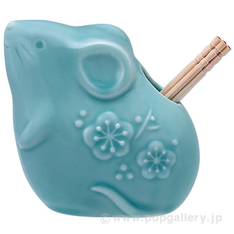 招福の子楊枝入（青磁）