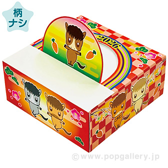 正方形干支ボックスティッシュ（50W） 午柄