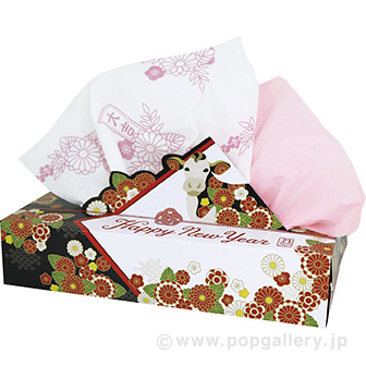 干支ティッシュ・丑 120W 1P