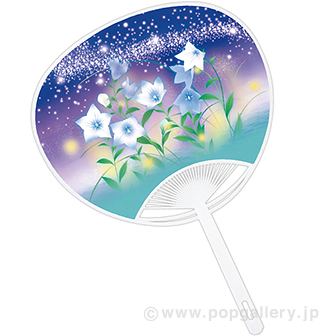 うちわ 桔梗