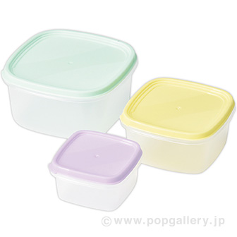便利なキッチン保存容器3個組 ノベルティ 販促物 販促通販の Pop Gallery ポップギャラリー