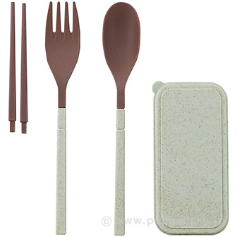 スフィア・バンブーファイバーカトラリー3点セット（ミント） A(ミント)