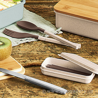 スフィア・バンブーファイバーカトラリー3点セット（ミント） A(ミント)