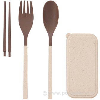 スフィア・バンブーファイバーカトラリー3点セット（アイボリー） B(アイボリー)