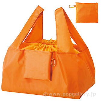 セルトナ・巾着ショッピングポータルブルエコバッグ（カラビナ付） オレンジ OR(オレンジ)