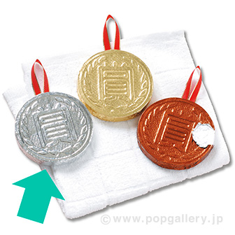 メダル圧縮タオル（銀） SI(銀)