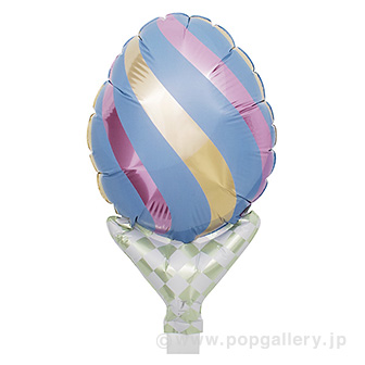 アップライトバルーン（卵5インチ マーブルブルー）