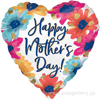 ポップバルーン（17″ マザーズデーフラワーズインブルー）