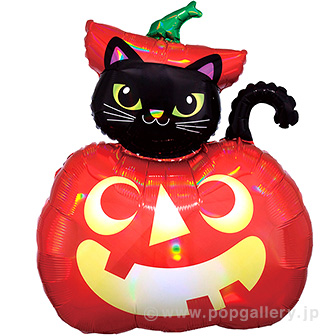 ポップバルーン（L－SHPイリディセントキャットアンドパンプキン）