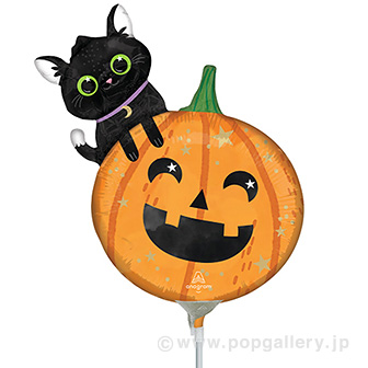 ポップバルーン （ミニSHPハロウィンキャット＆パンプキン゛）ブローイングタイプ