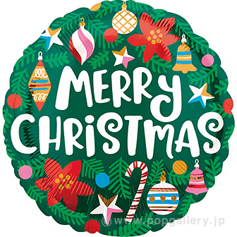 ポップバルーン（17″クリスマスパインアンドオーナメンツ）