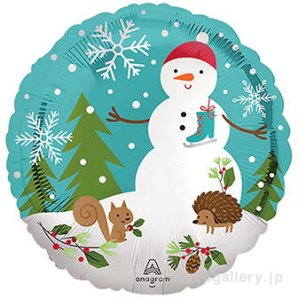 ポップバルーン(AG18インチサテンウッドランドスノーマン)