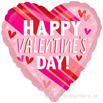ポップバルーン（AG17インチハッピーバレンタインデーストライプオンストライプ