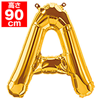 34”プレミアムレターバルーン「A」ゴールド A(A)