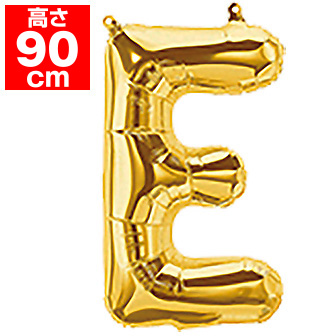 34”プレミアムレターバルーン「E」ゴールド E(E)