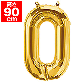 34”プレミアムレターバルーン「O」ゴールド O(O)