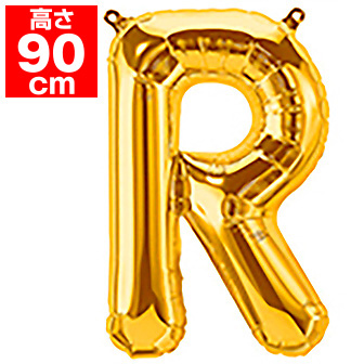 34”プレミアムレターバルーン「R」ゴールド R(R)