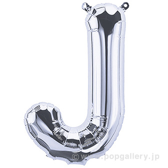 16”プレミアムレターバルーン 「J」シルバー J