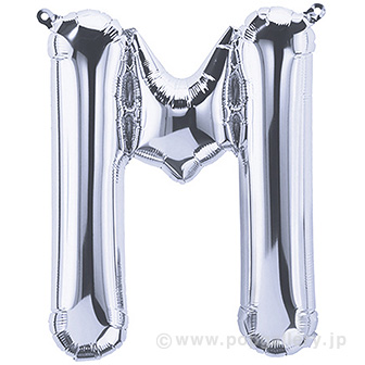 16”プレミアムレターバルーン 「M」シルバー M