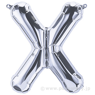 16”プレミアムレターバルーン 「X」シルバー