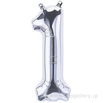 16”プレミアムレターバルーン 「1」シルバー 1