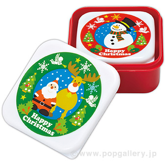 ハッピークリスマス保存容器（2ケセット）