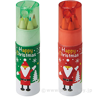 クリスマス・シャープナー付色鉛筆（6本入）