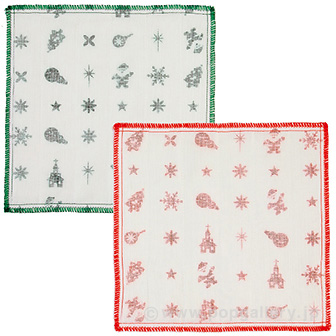 クリスマス・かや織りテーブルふきん