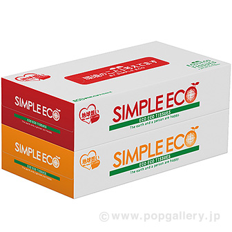 SIMPLE ECO ボックスティッシュ100W2P（2P×144個）