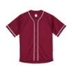 4．1オンス ドライアスレッチックベースボールシャツ（バーガンディ/ホワイト） M