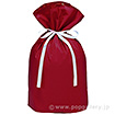 梨地リボン付巾着袋（底マチ付）ワインレッド20枚入L