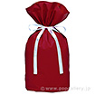 梨地リボン付巾着袋（底マチ付）ワインレッド20枚入M