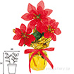 ポインセチアラッピングポット