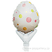 アップライトバルーン（卵5インチ ポルカドットホワイト）