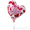 アイブレックスバルーン（ＬＯＶＥハート）スティック＆クリップ付