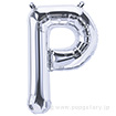 16”プレミアムレターバルーン 「P」シルバー