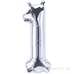 16”プレミアムレターバルーン 「1」シルバー