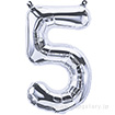 16”プレミアムレターバルーン 「5」シルバー