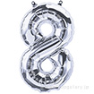 16”プレミアムレターバルーン 「8」シルバー