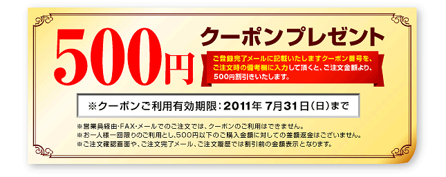 500円クーポンプレゼント