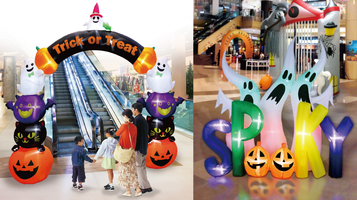 ハロウィンウェルカムゲート・大型ゴーストディスプレイ展開例