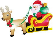 エアブロー サンタ＆トナカイ（高さ：H116cm）