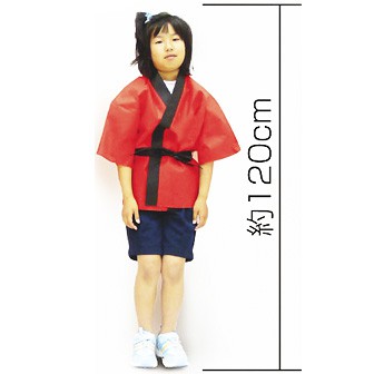 カラー不織布ハッピ子供用J 青 BU(青)