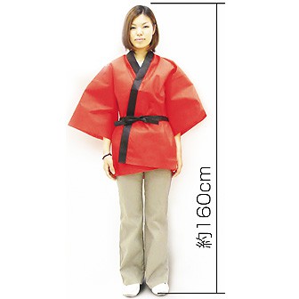 カラー不織布ハッピ大人用L 白 W(白)